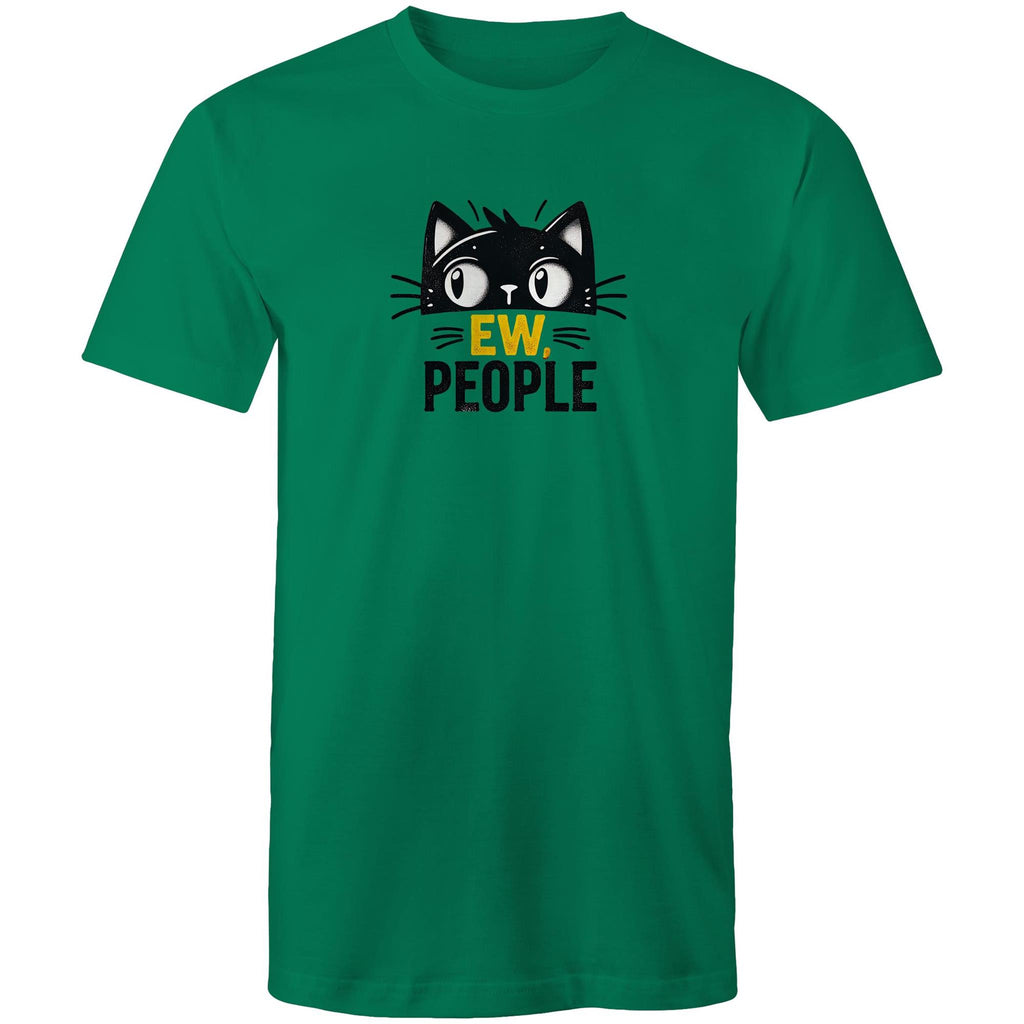 Ew People, Cat - Mens T-Shirt Kelly Green Mens T-shirt animal Printed In Australia