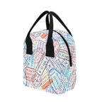 Travel Stamps Zipper Lunch Bag Zipper Lunch Bag Printed Offshore
