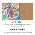 Boho Turtle - Ceramic Coasters (Square) Ceramic Coasters Ocean Printed Offshore