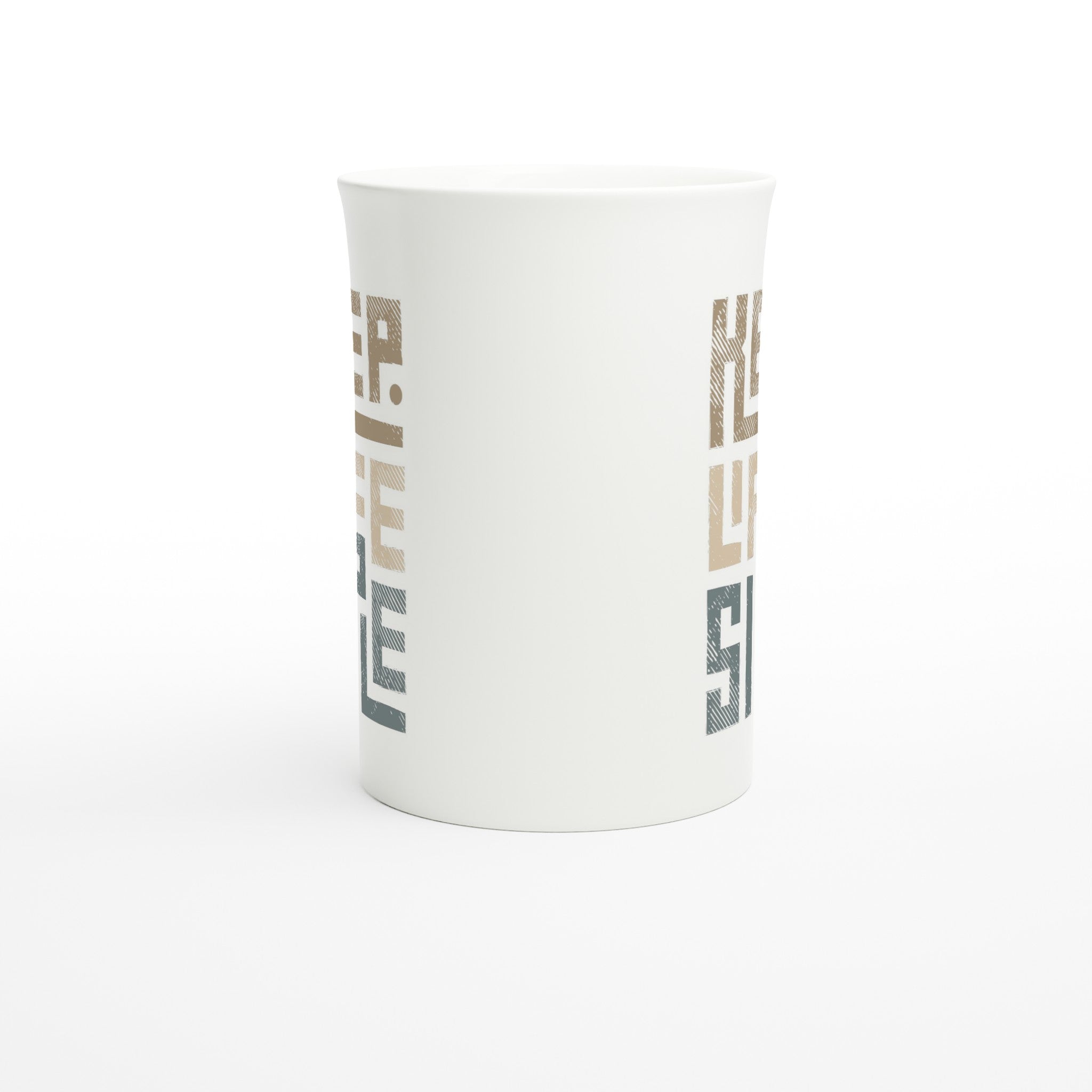 Keep Life Simple - White 10oz Porcelain Slim Mug Porcelain Mug Globally Fulfilled Motivation