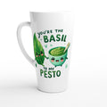 You're The Basil To My Pesto, Valentine - White Latte 17oz Ceramic Mug Default Title Latte Mug Food Globally Fulfilled Love