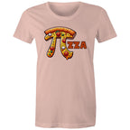 Pi Pizza - Womens T-shirt Pale Pink Womens T-shirt Food Maths Printed In Australia Science
