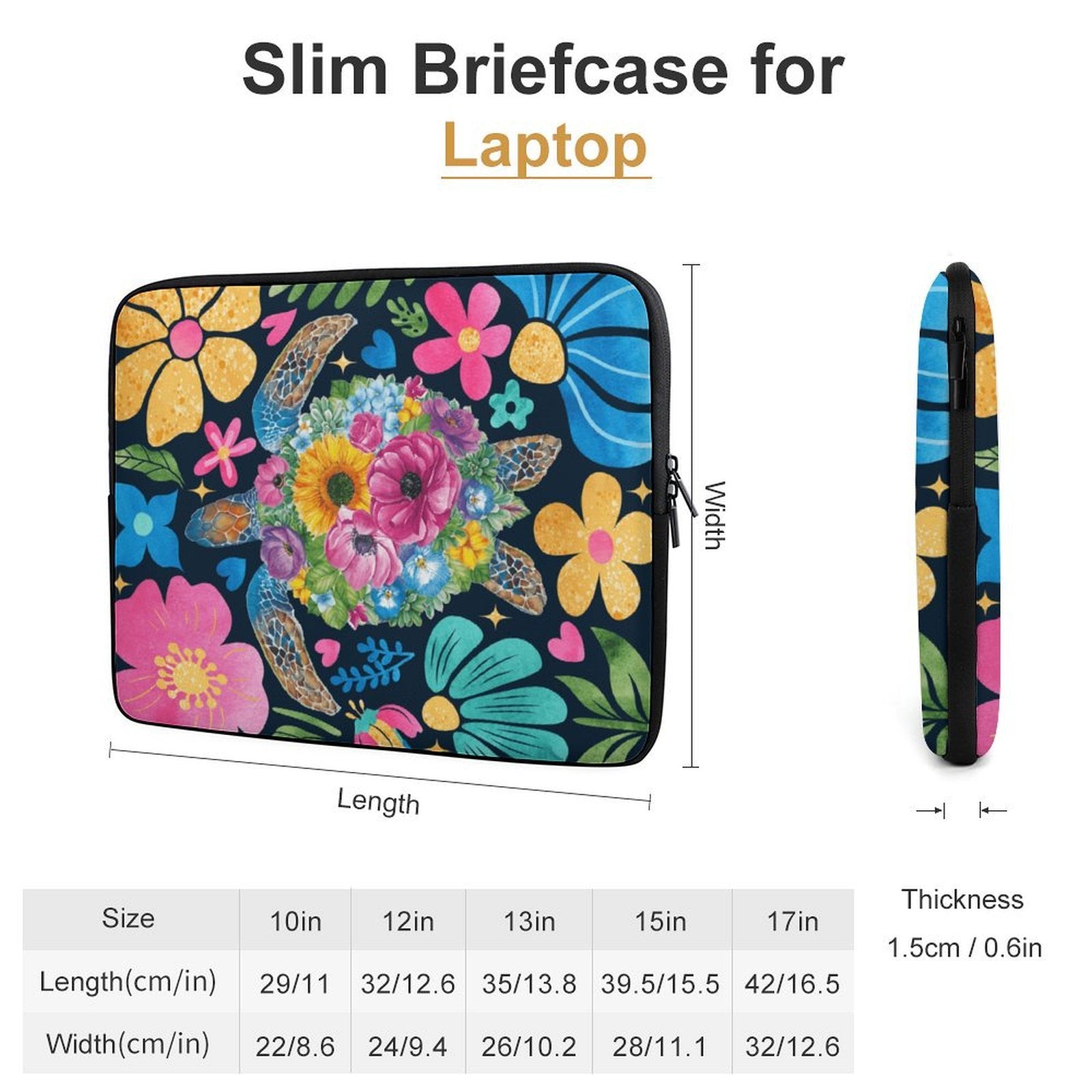 Boho Turtle - Laptop Sleeve (Multiple Sizes)