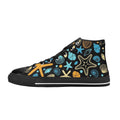 Starfish And Shells Men's High Top Canvas Shoes US14 Men's Classic High Top Canvas Shoes Printed Offshore