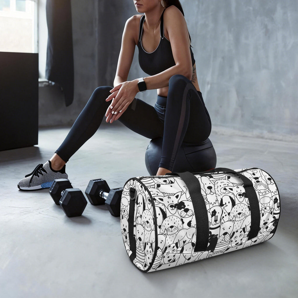 Black And White Dogs Duffle Bag Duffle Bag Printed Offshore