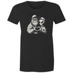 Alien Bigfoot Heart Hands - Womens T-shirt Black Womens T-shirt Love Printed In Australia Sci Fi