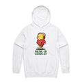 Music On, Worries Off Men's AS Colour Hoodie White Mens Hoodie Music Printed In Australia