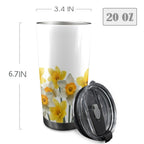 Daffodils - 20oz Mobile Tumbler with Lid (Black Lock) 20oz Travel Mug Plants Printed Offshore