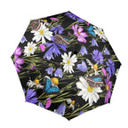Butterfly Flowers - Semi-Automatic Foldable Umbrella (Model U12) One Size Semi-Automatic Foldable Umbrella (U12)