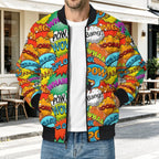 Comic Book 2 Men's Casual Zip‑Up Bomber Jacket