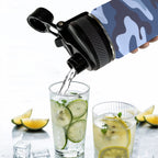 Blue Camouflage Insulated Water Bottle with Dual-Use Lid (18oz) Insulated Water Bottle with Dual-Use Lid (18oz) Printed Offshore