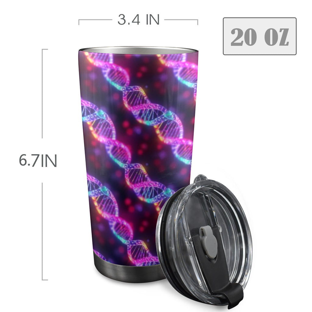 DNA Glow - 20oz Mobile Tumbler with Lid (Black Lock) 20oz Travel Mug Printed Offshore Science