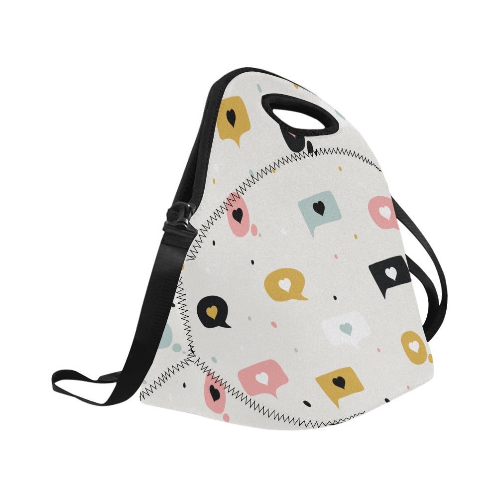 Love Message - Neoprene Lunch Bag Neoprene Lunch Bag Printed Offshore