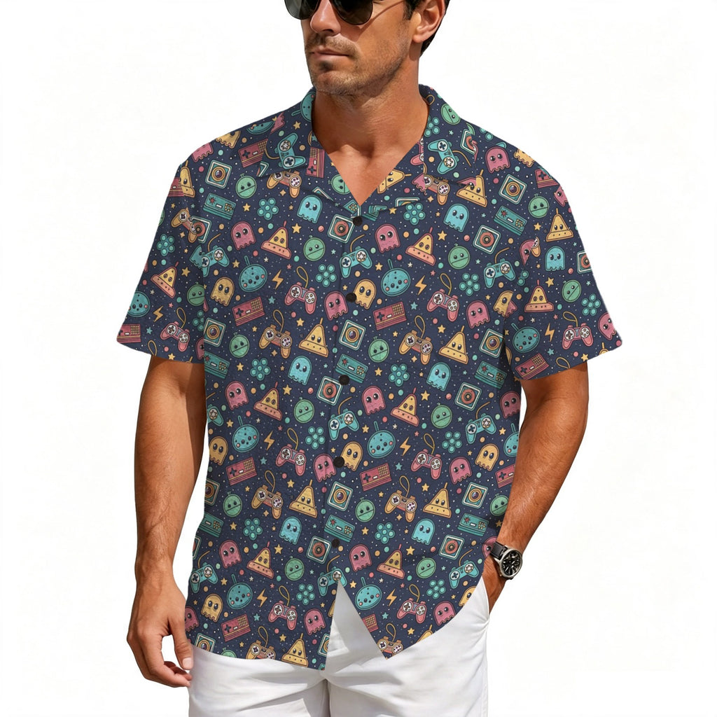 Video Game Men's Crinkle Hawaiian Shirt