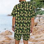 Cute Avocados - Men's Hawaiian Shirt & Shorts Set Men's Hawaiian Shirt & Shorts Set Food Printed Offshore