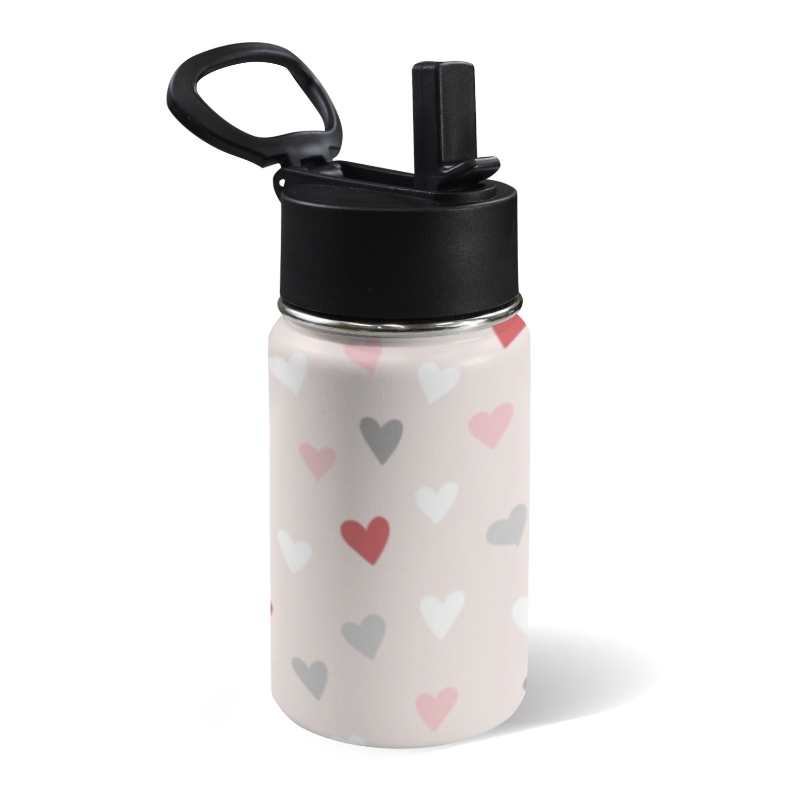 Pretty Hearts 12oz Kids Water Bottle with Straw Lid