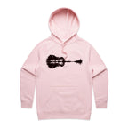 Guitar Reflection - Womens Hoodie Pink Womens Hoodie Music Printed In Australia