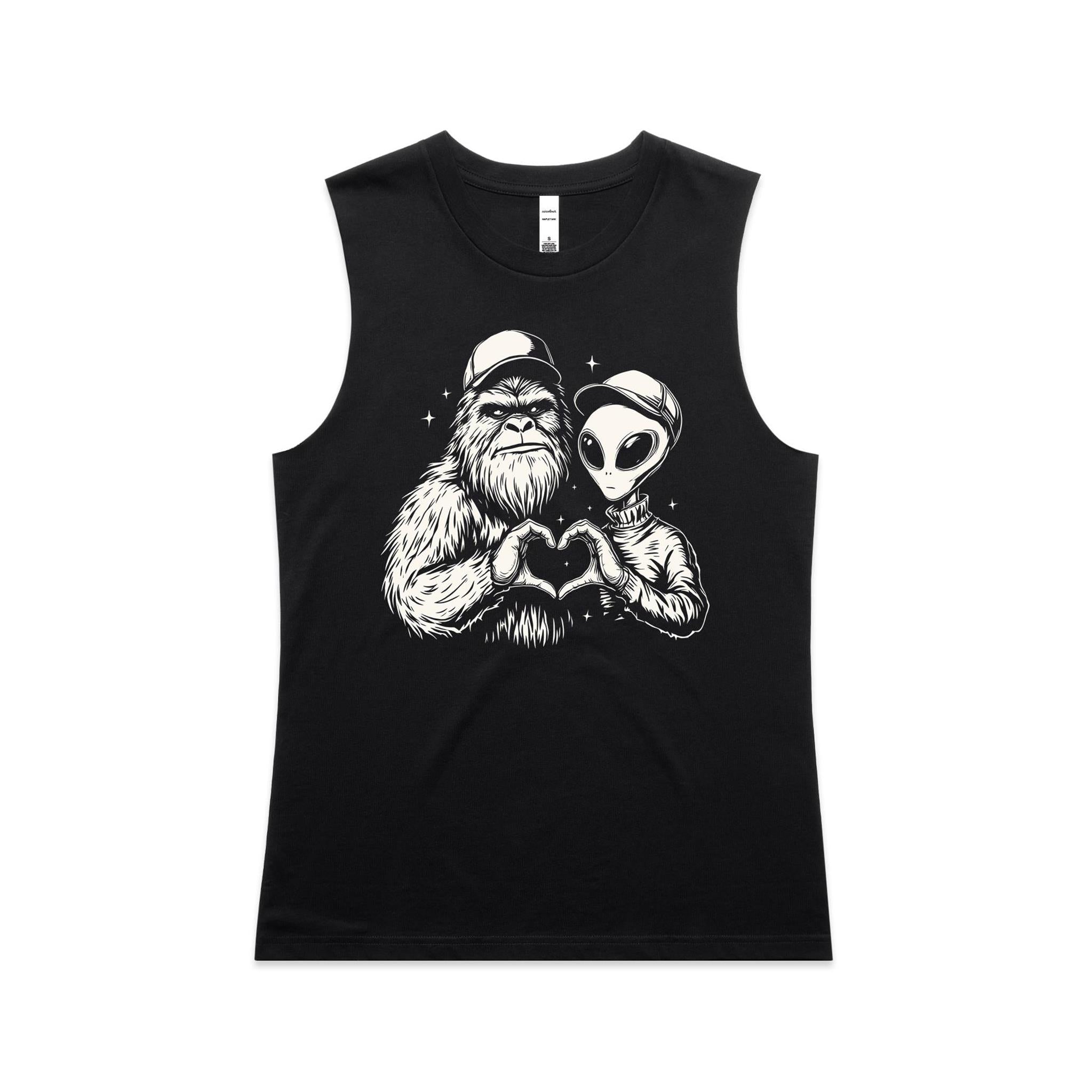 Alien And Bigfoot, Heart Hands - AS Colour Women's Maple Tank