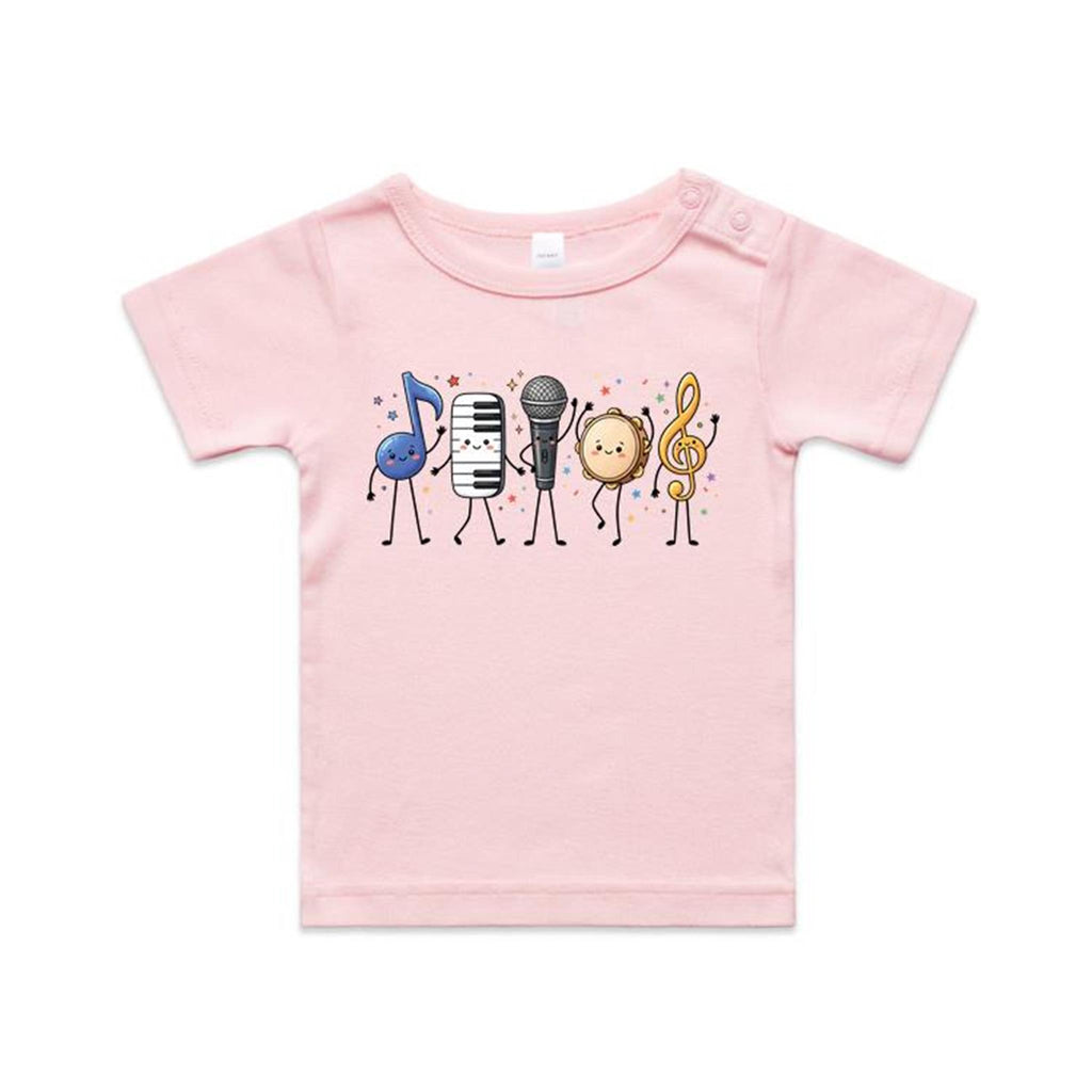 Cute Music Characters AS Colour Baby T-shirt