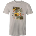 Retro Christmas Cards Men's Christmas T-shirt Light Grey Mens Christmas T-shirt Christmas Printed In Australia