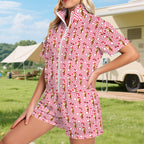 Cherry Ice-cream Women's Windbreaker Short Set Women's Windbreaker Short Set Food Printed Offshore