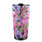 Bright Pink Floral - 20oz Mobile Tumbler with Lid (Black Lock) 20oz Travel Mug Printed Offshore