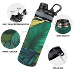 Tropical Leaves - Insulated Water Bottle with Dual-Use Lid (18oz) Insulated Water Bottle with Dual-Use Lid (18oz) Printed Offshore