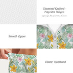 Tropical Flowers And Leaves Women's Windbreaker Short Set Women's Windbreaker Short Set Plants Printed Offshore