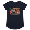 Bookmarks Are For Quitters Women's AS Colour Scoop Neck T-Shirt Navy Womens Scoop Neck T-shirt Printed In Australia Reading