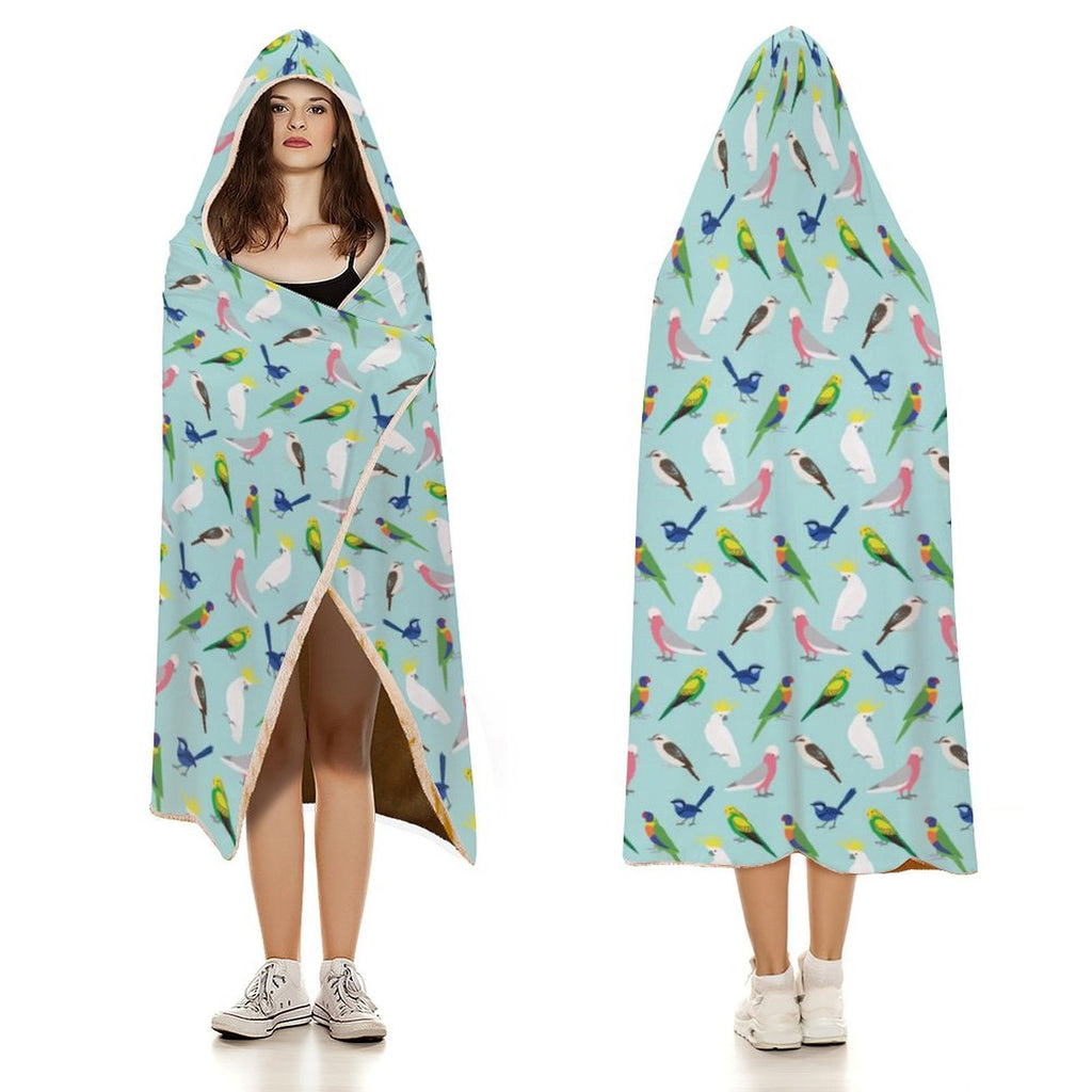 Australian Birds Kids Hooded Blanket 100cm x 130cm