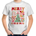 Merry Christmas - Kids Youth T-Shirt White Kids Christmas T-shirt Christmas Printed In Australia