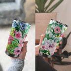 Bright Floral - 20oz Mobile Tumbler with Lid (Black Lock) 20oz Travel Mug Plants Printed Offshore
