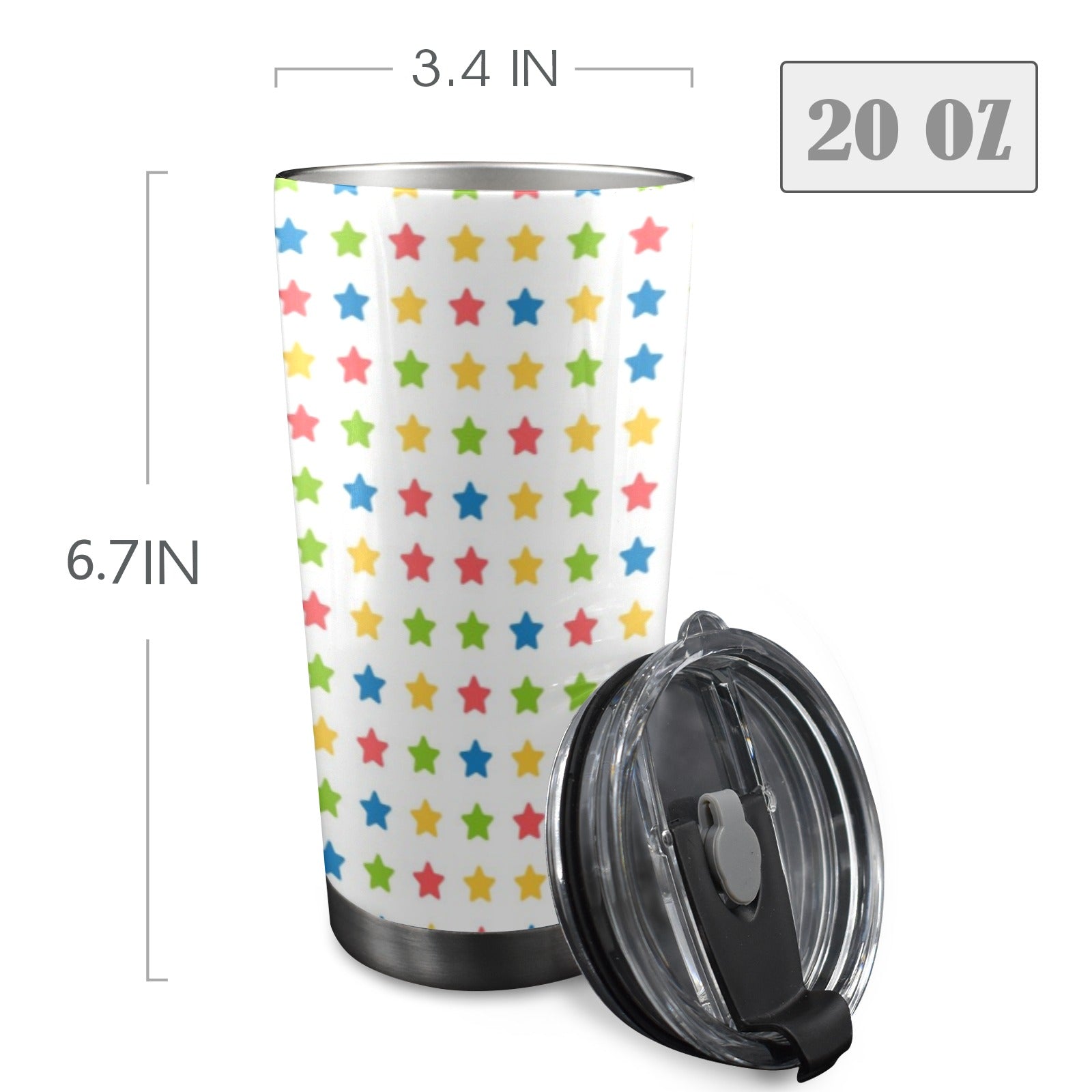 Stars - 20oz Mobile Tumbler with Lid (Black Lock) 20oz Travel Mug Printed Offshore