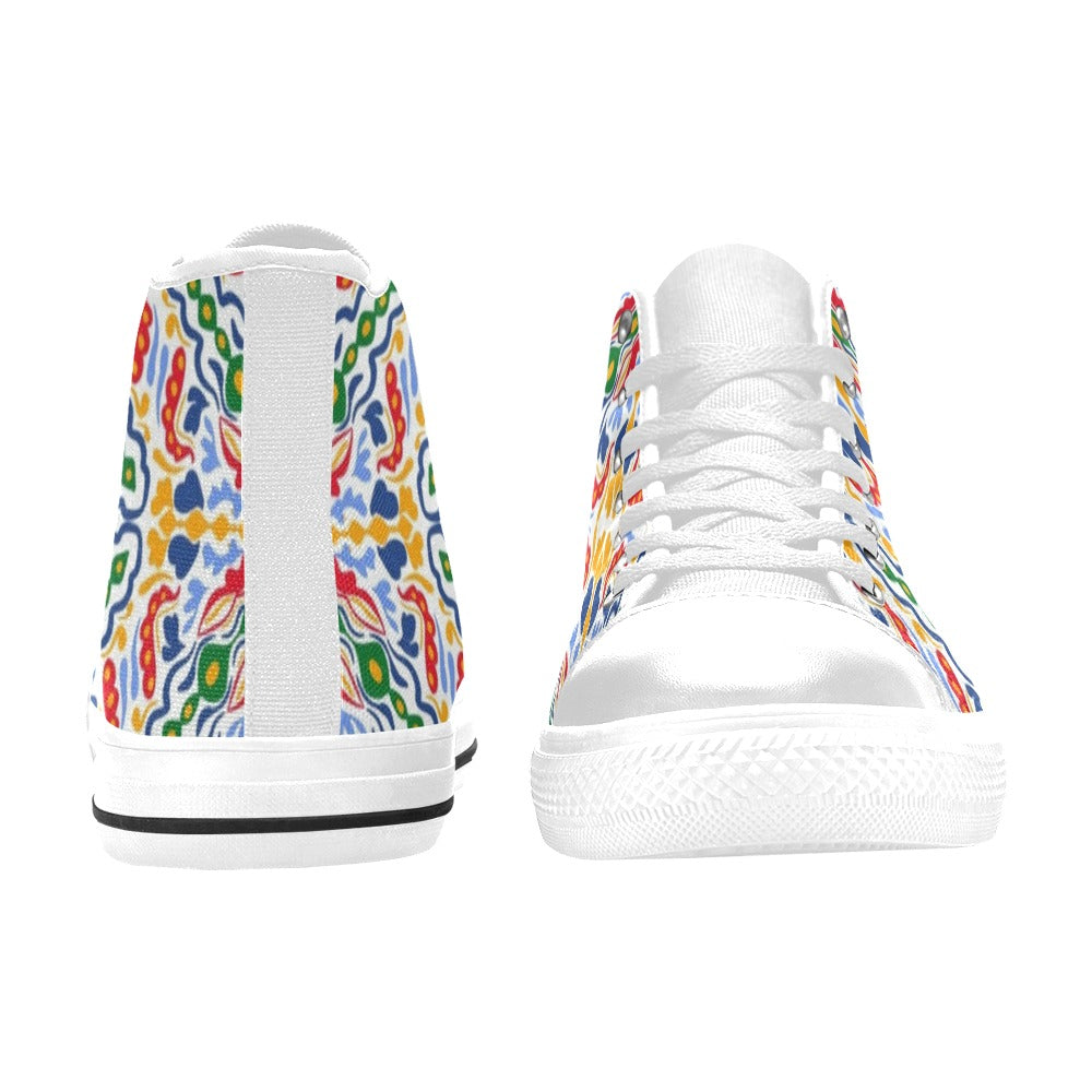 Bright Burst - Kids High Top Canvas Shoes