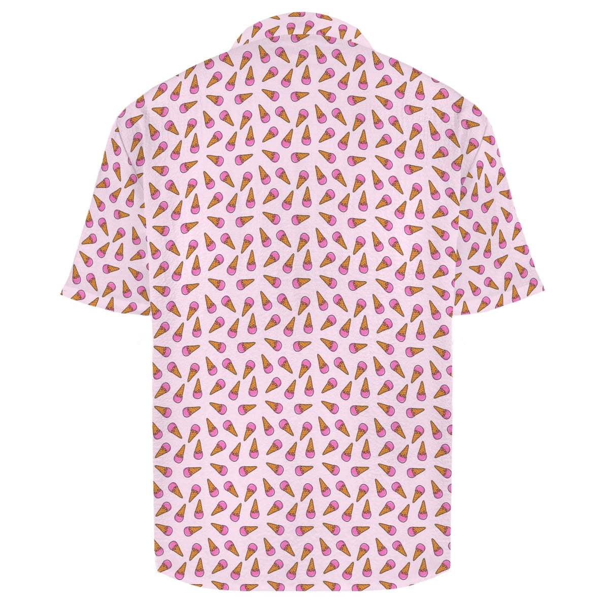 Pink Ice Cream Cones Men's Crinkle Hawaiian Shirt
