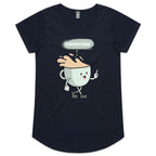 Coffee Time - Womens Scoop Neck T-Shirt Navy Womens Scoop Neck T-shirt Coffee Printed In Australia