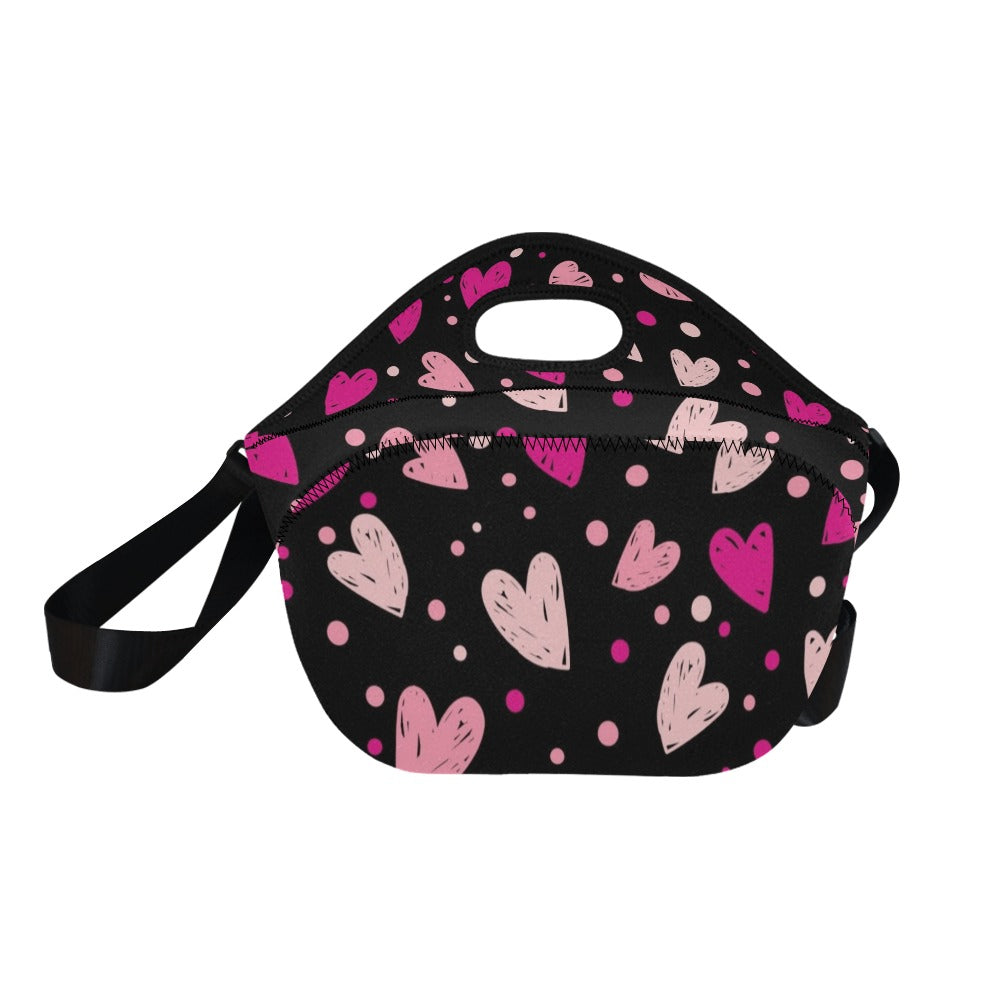 Pink Hearts - Neoprene Lunch Bag/Large (Model 1669) Neoprene Lunch Bag Love Printed Offshore