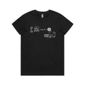 Cat String Theory Physics Women's AS Colour T-shirt Black Womens T-shirt animal Printed In Australia Science