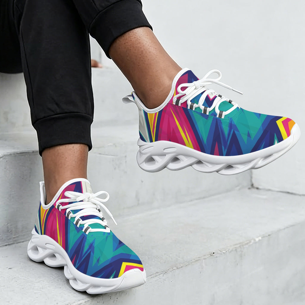 Abstract Geometric Women's Twisted Sole Sneakers