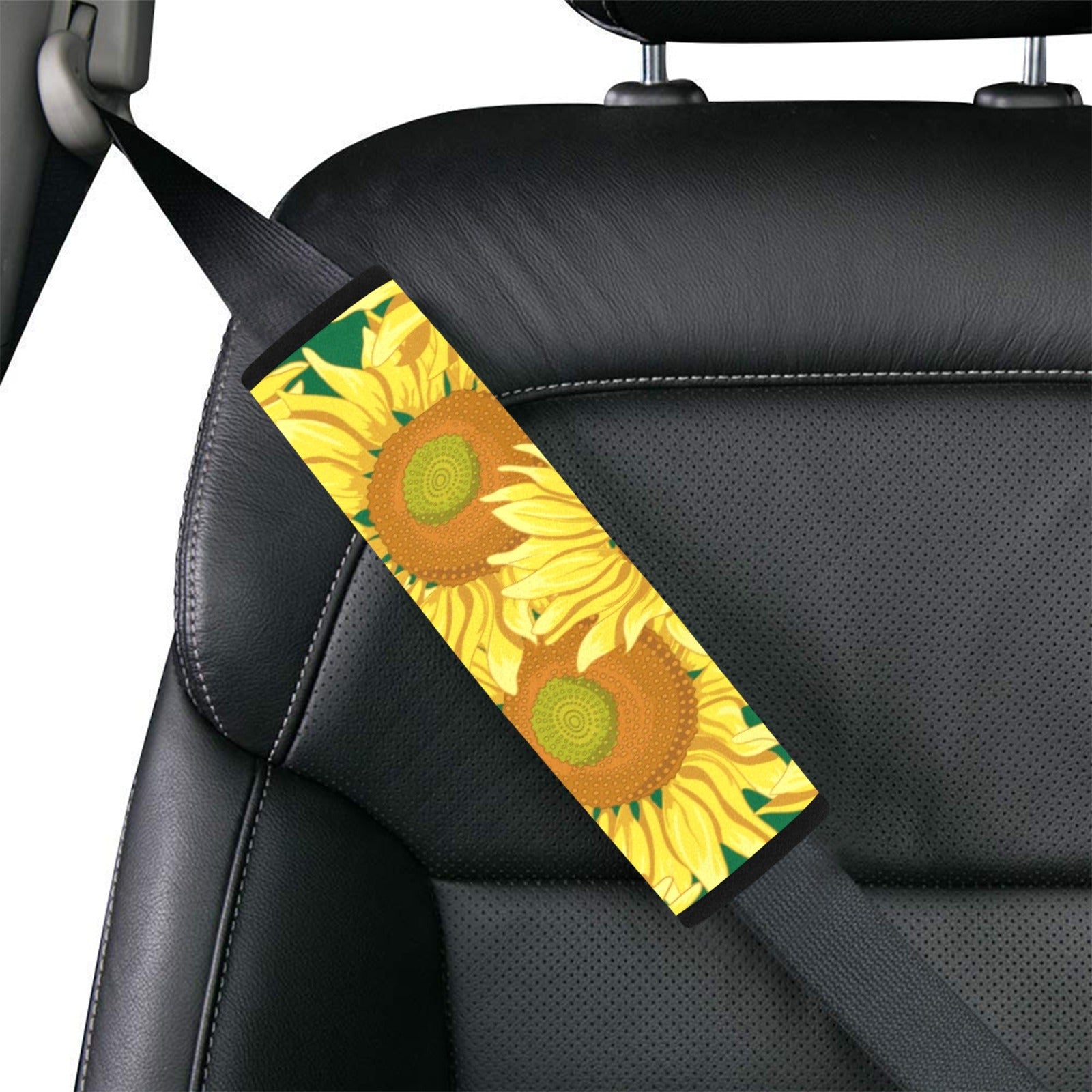 Sunflowers Car Seat Belt Cover 7''x10'' (Pack of 2) Car Seat Belt Cover 7x10 (Pack of 2) Plants Printed Offshore