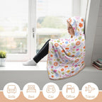 Abstract Colourful Shapes Kids Hooded Blanket 100cm x 130cm Kids Hooded Blanket Printed Offshore