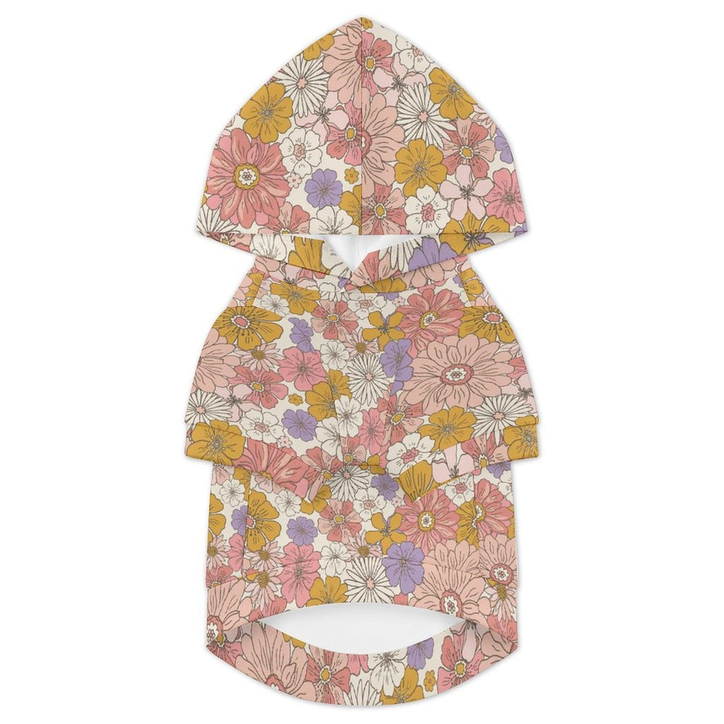 Faded Floral Pet Hoodie (Large Size)
