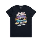 Making Memories One Cruise At A Time Womens Cruise T-shirt Navy Womens Cruise T-shirt Cruise Printed In Australia