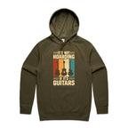 It's Not Hoarding If It's Guitars - Mens Hoodie Army Mens Hoodie Music Printed In Australia