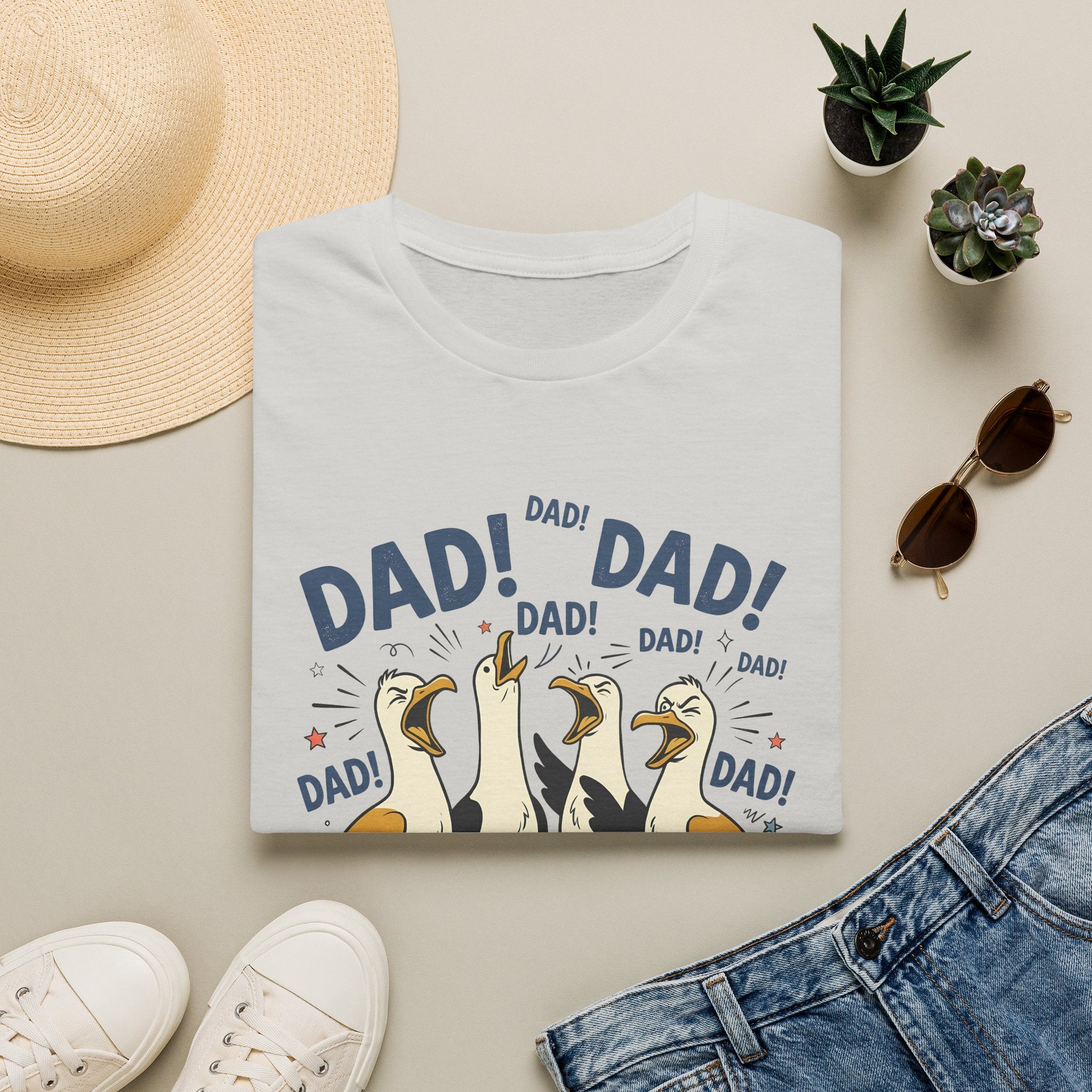 Dad Seagull Unisex T-Shirt Unisex Adult T-shirt animal Dad Globally Fulfilled