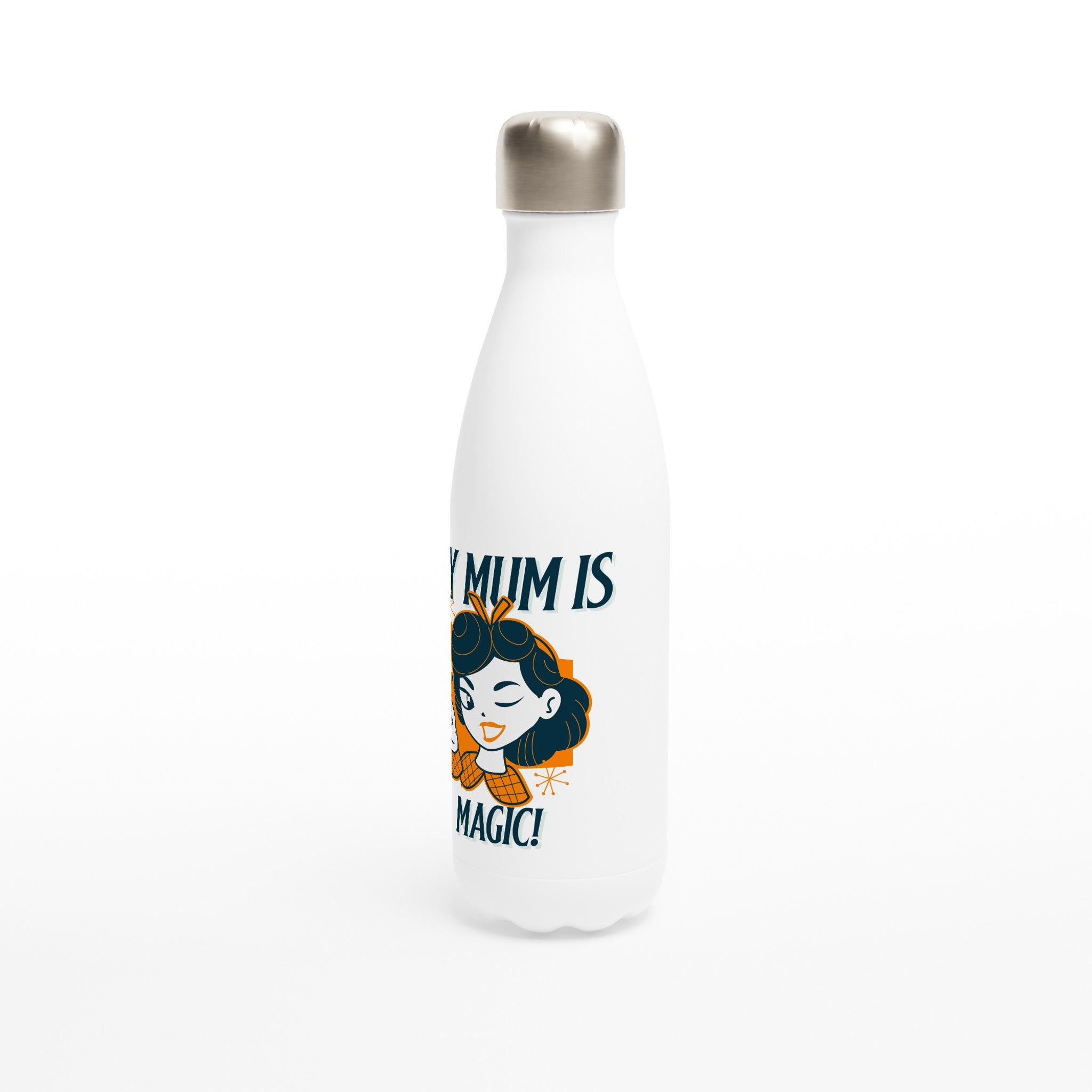 My Mum Is Magic - White 17oz Stainless Steel Water Bottle White Water Bottle comic Globally Fulfilled Mum