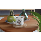 Personalised Cat Playing Guitar White 12oz Enamel Mug Personalised Enamel Mug animal Globally Fulfilled Music