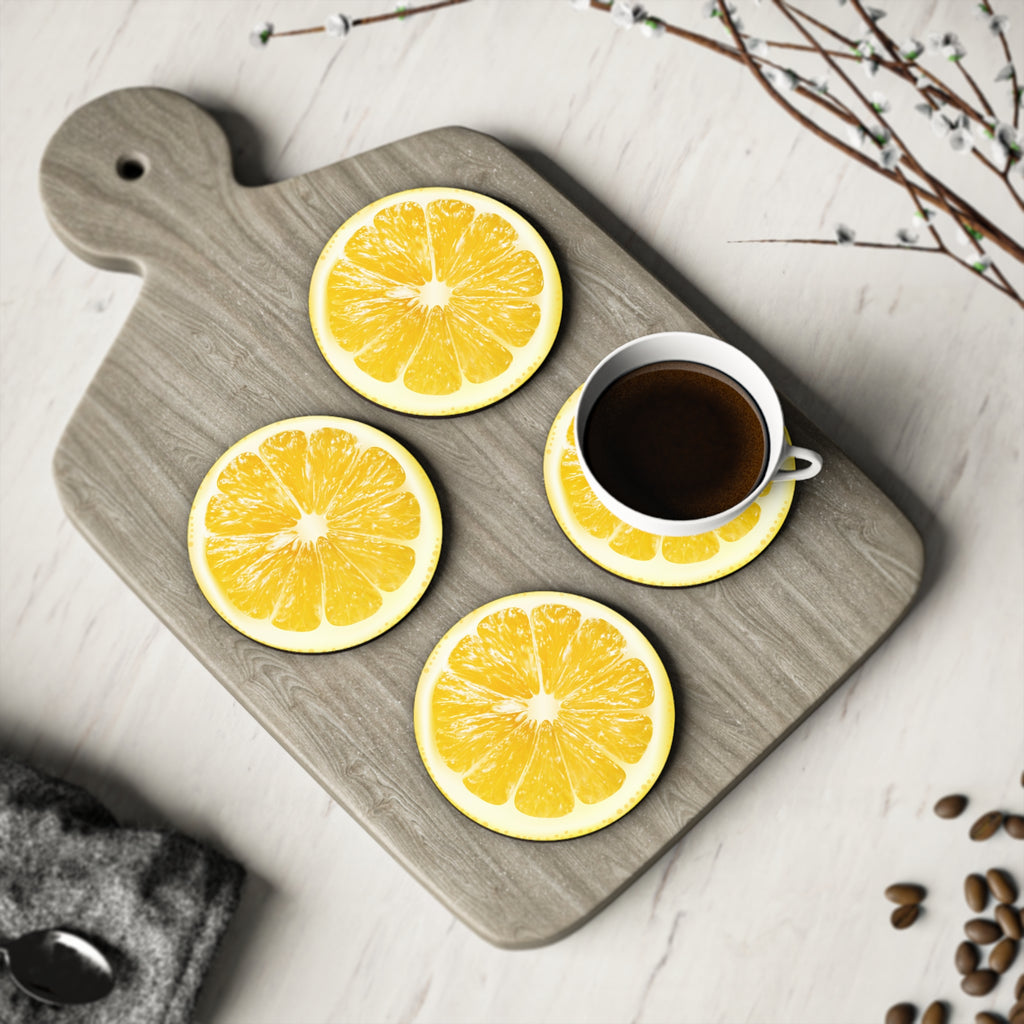 Lemon Slice - Round Coasters Round Coaster Australian Printer