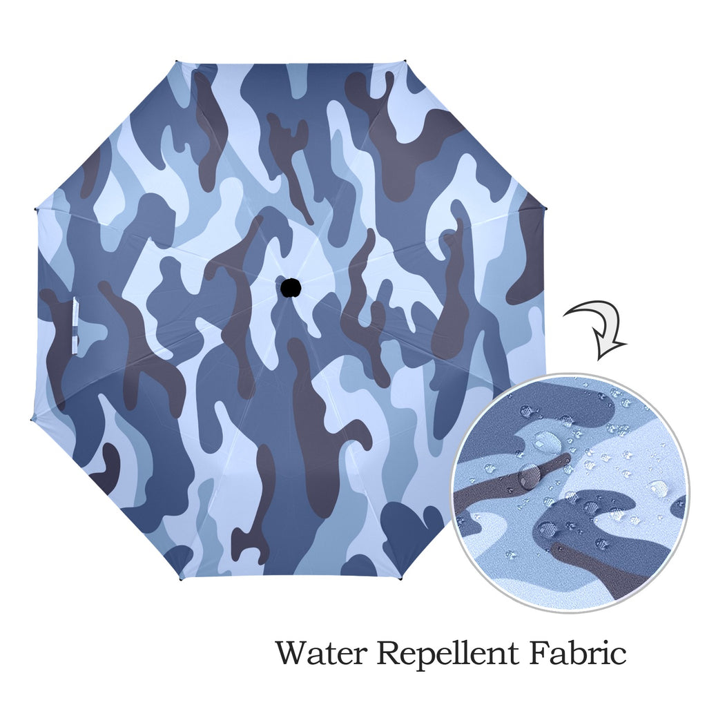 Blue Camouflage - Semi-Automatic Foldable Umbrella (Model U12) Semi-Automatic Foldable Umbrella (U12)