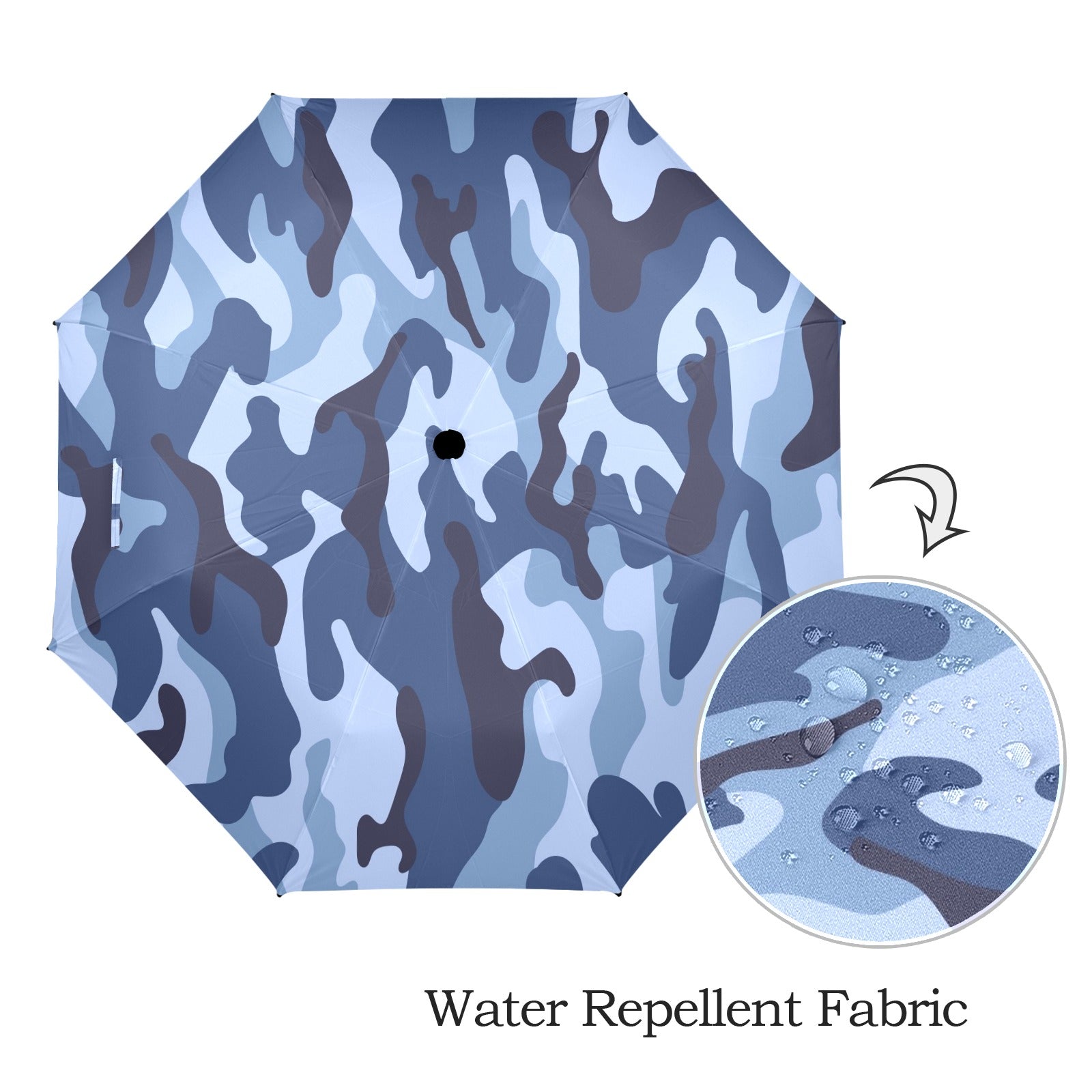 Blue Camouflage - Semi-Automatic Foldable Umbrella (Model U12) Semi-Automatic Foldable Umbrella (U12)
